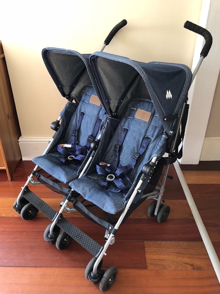 maclaren denim double stroller